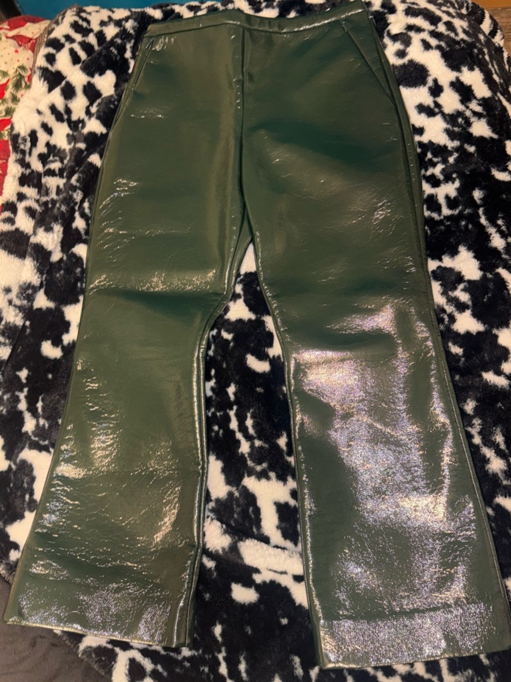 Proenza Schouler Pine Green Vinyl Cropped Pants
